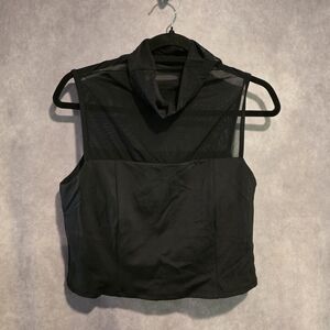 Lanston Sport Women's Layered Sports Bra Black sz L Mesh